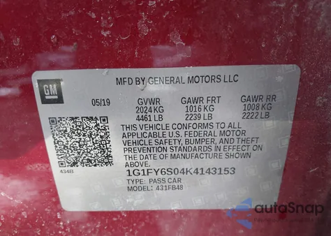 2019 Chevrolet Bolt Ev Lt from USA, damaged, VIN 1G1FY6S04K4143153